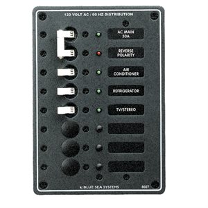 Blue sea Master AC panel with 3 breakers