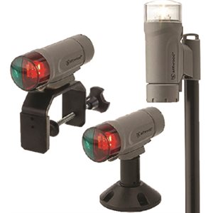 Attwood Battery Operated LED Portable Nav Light Kit with C-Clamps and Pad mounts 