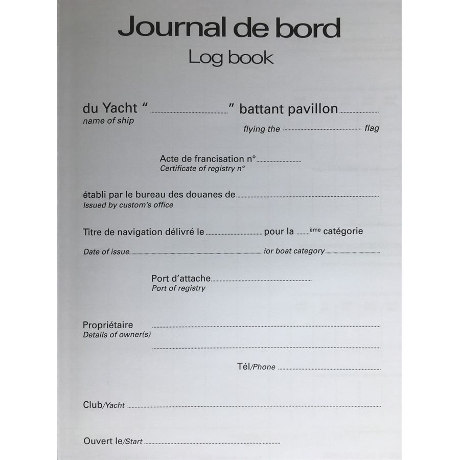 Journal de bord bilingue Français-Anglais de Plastimo