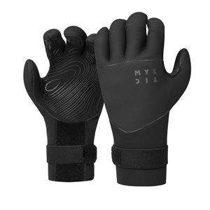 Gants de kitesurf Mystic Supreme à 5 doigts précourbés (4 mm) (noir)