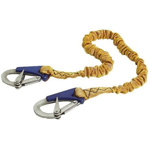 Elastic tether for safety harness