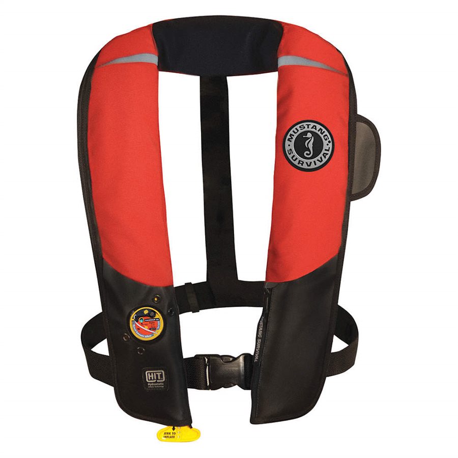 Mustang Hydrostatic automatic PFD collar with harness (red)