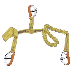 Twin Elastic tether for safety harness