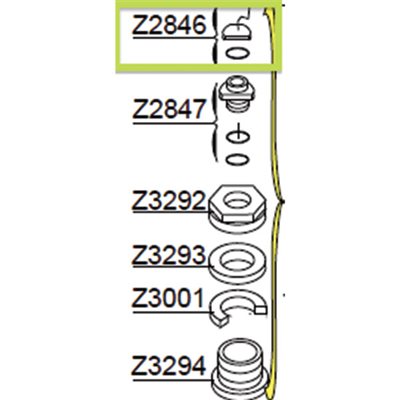 Capuchon Zodiac Z2846 avec joint pour valve anti retour Z2847